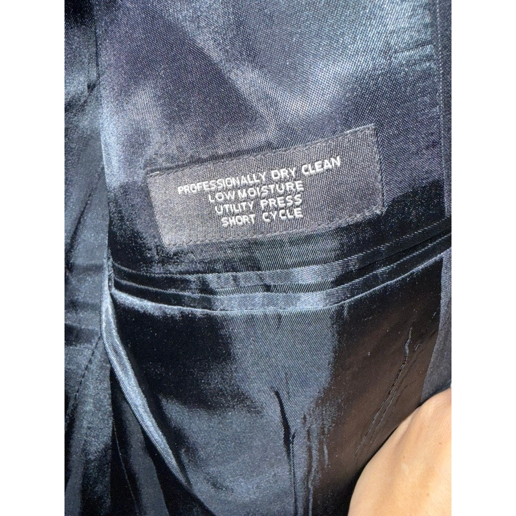 Jos. A Bank Men's Black Pinstripe Wool Blazer Size 42L