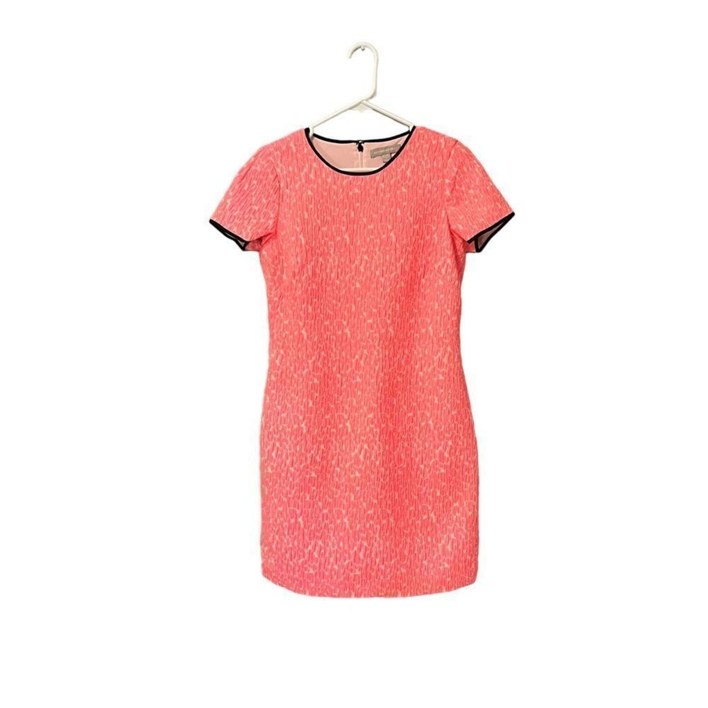 Banana Republic Dress Women's Size 4 Neon Pink Textured Sheath Knee Length