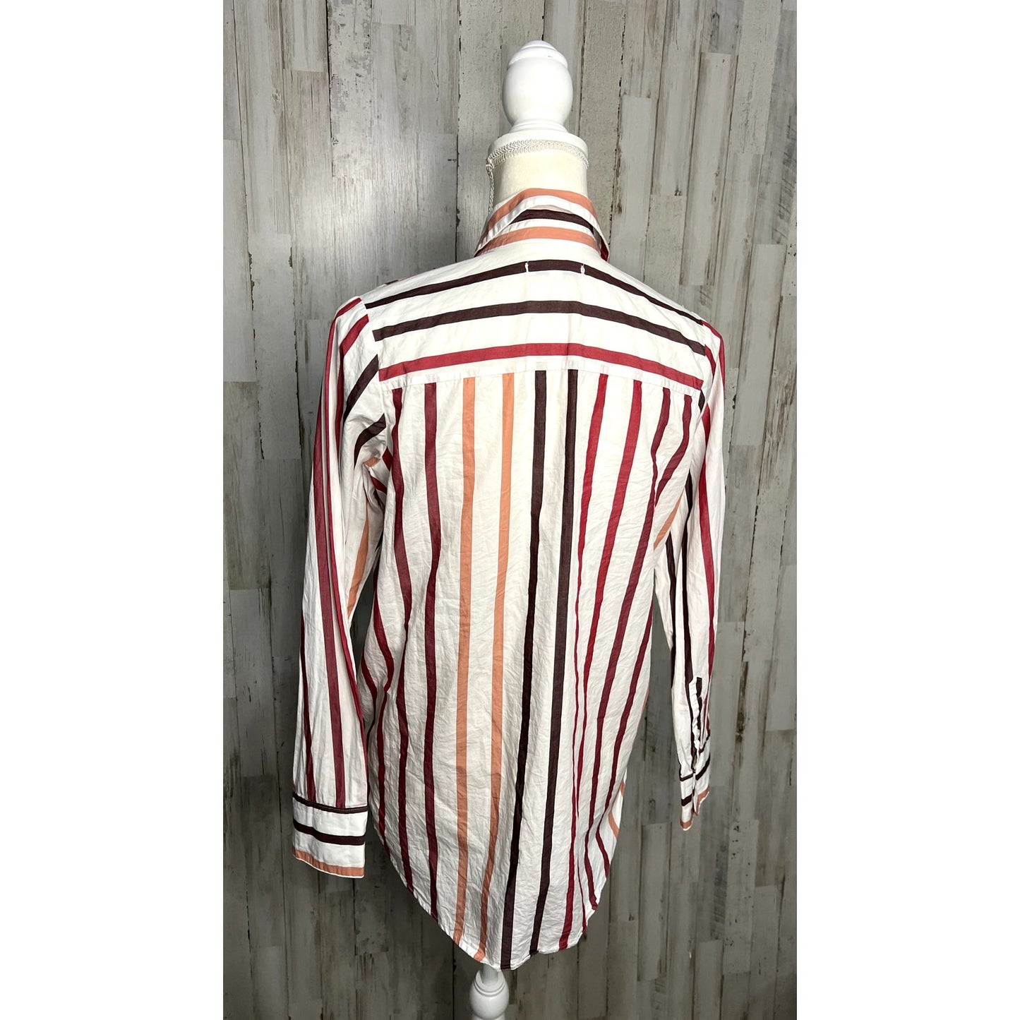 Madewell Women's XS Striped Button-Up Shirt Long Sleeve Casual Relaxed Fit