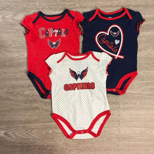 NWT Washington Capitals Infant Bodysuit 3-Pack Multicolor Unisex 12 Months