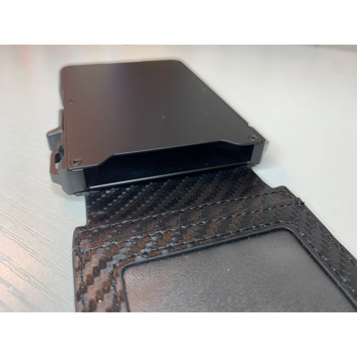 TOSN Slim Pop-Up Wallet Mens Black RFID Blocking Card Holder ID Window