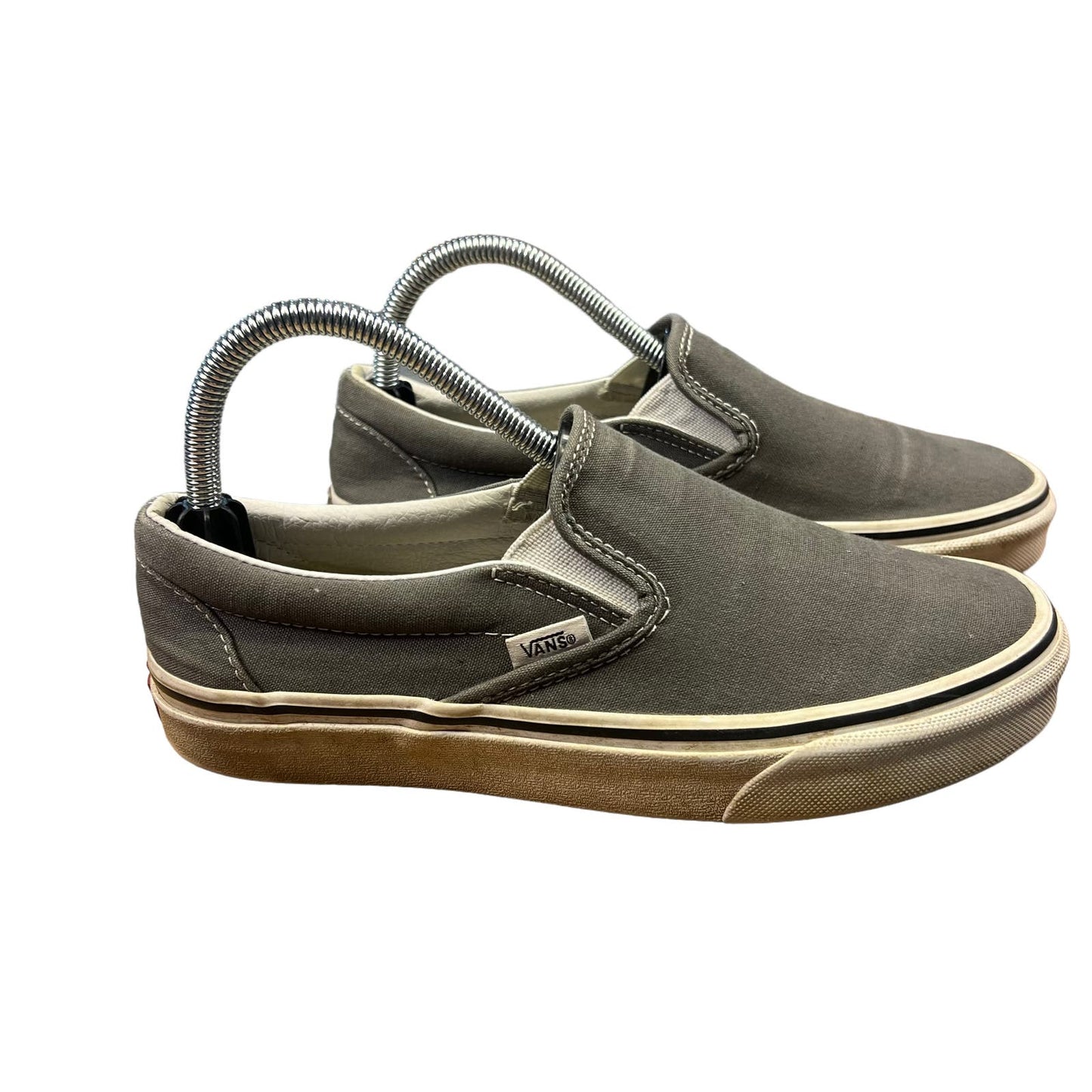 VANS Classic Slip-On Charcoal Gray Unisex Canvas Sneakers Men's 6.5/Women's 8.0