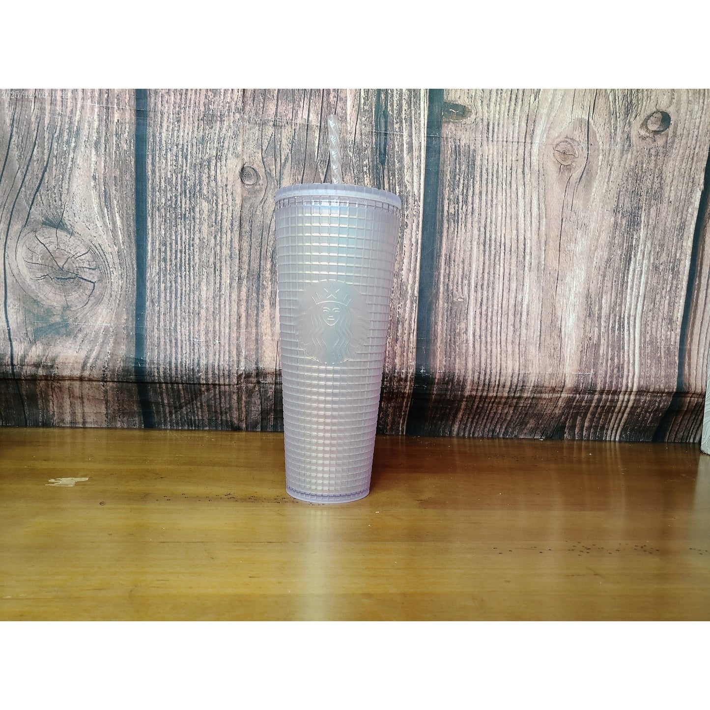 Starbucks Iridescent Grid Cold Cup w/Lid & Straw 24oz