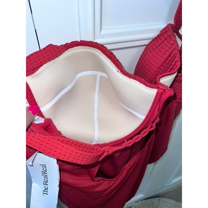 NWOT Rhode x Target Women's 2XL Red Embossed Dot Ruffle One Piece Swimsuit