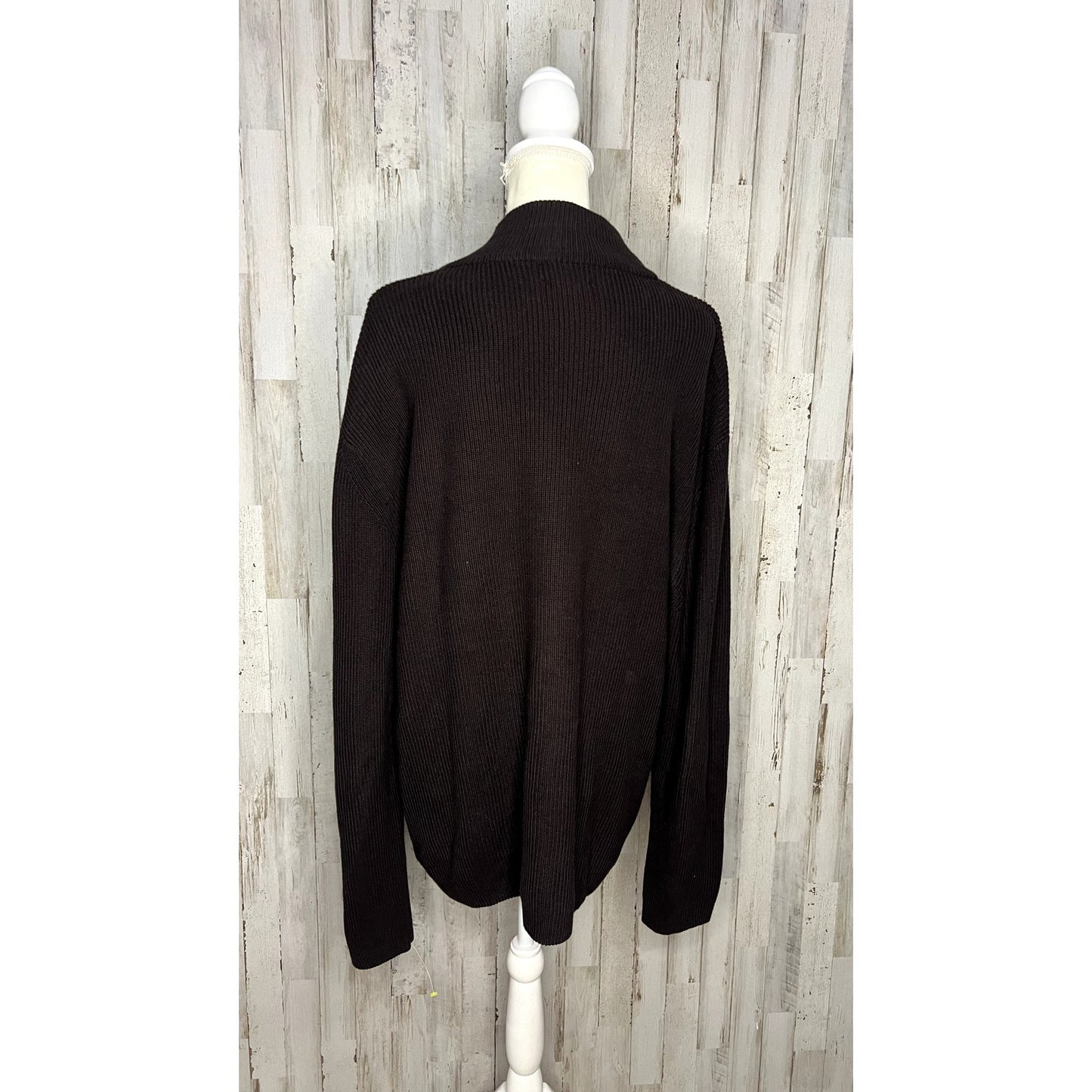 Calvin Klein Men's 2XL Brown Quarter-Zip Mock Neck Sweater