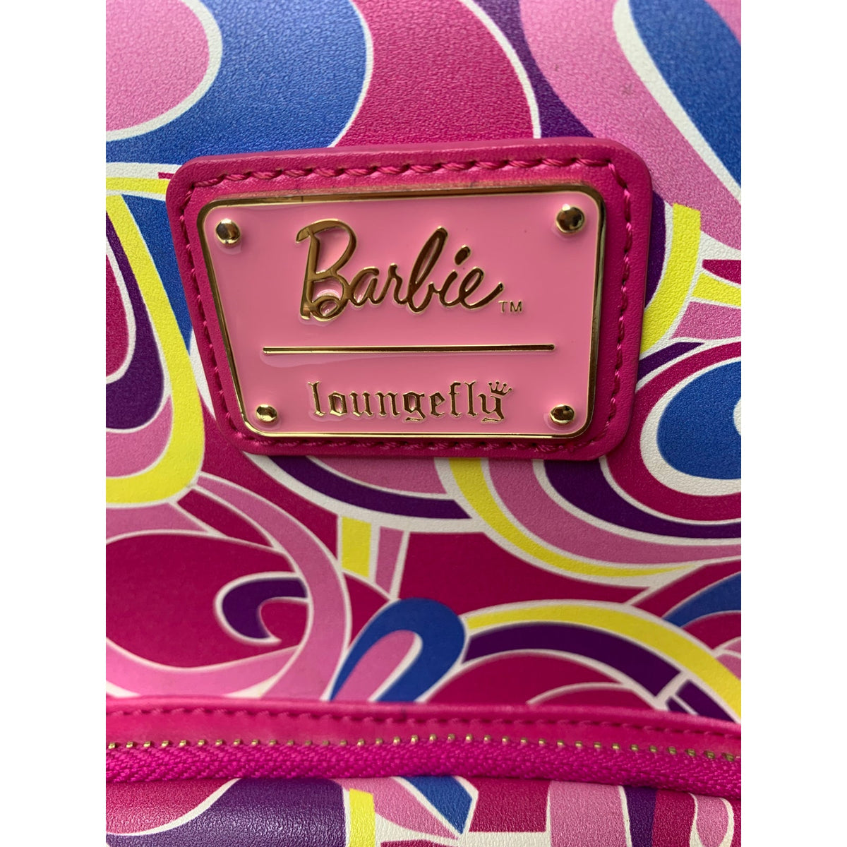 Loungefly Barbie Movie Logo Pink Swirl Mini Backpack Vegan Leather