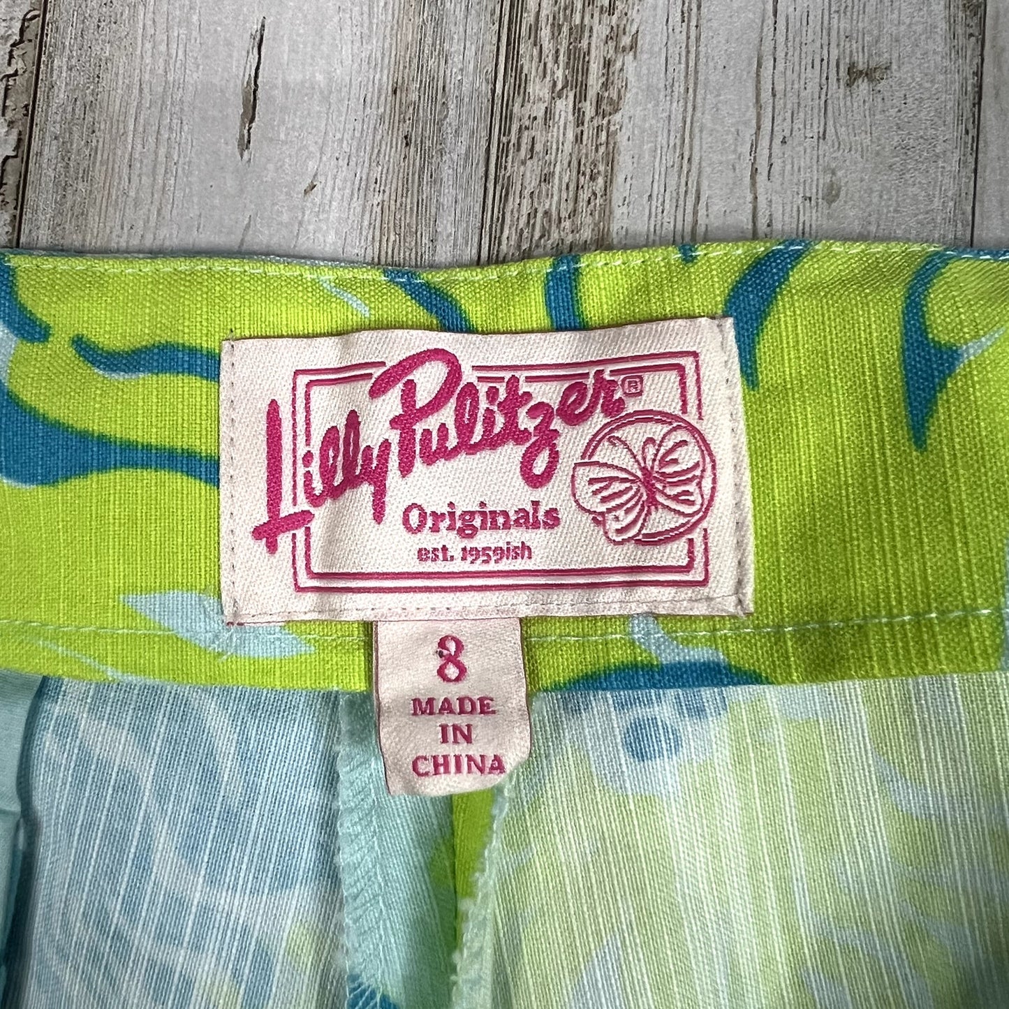 Lilly Pulitzer Women's Size 8 Blue Floral Print Resort Fit Cropped Pants