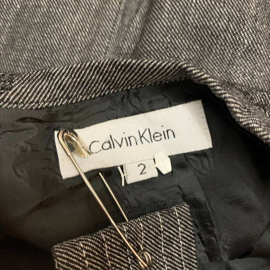 Calvin Klein Women’s Gray Pencil Skirt Size 2 Belt Lined