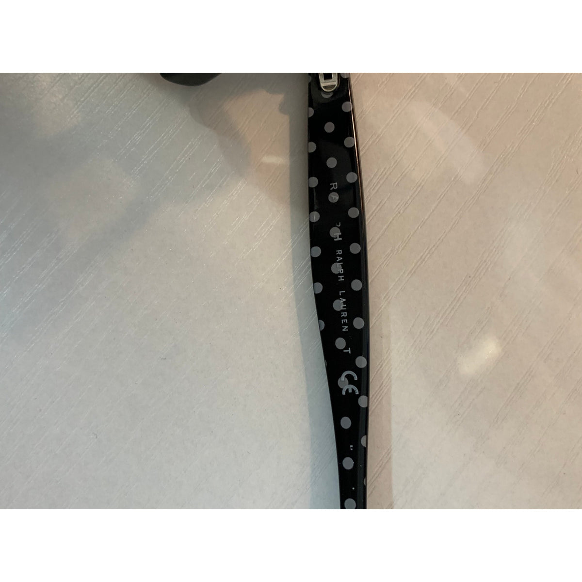 Ralph Lauren Womens Eyeglasses Prescription Frames Black Cat Eye Polka Dot Temples