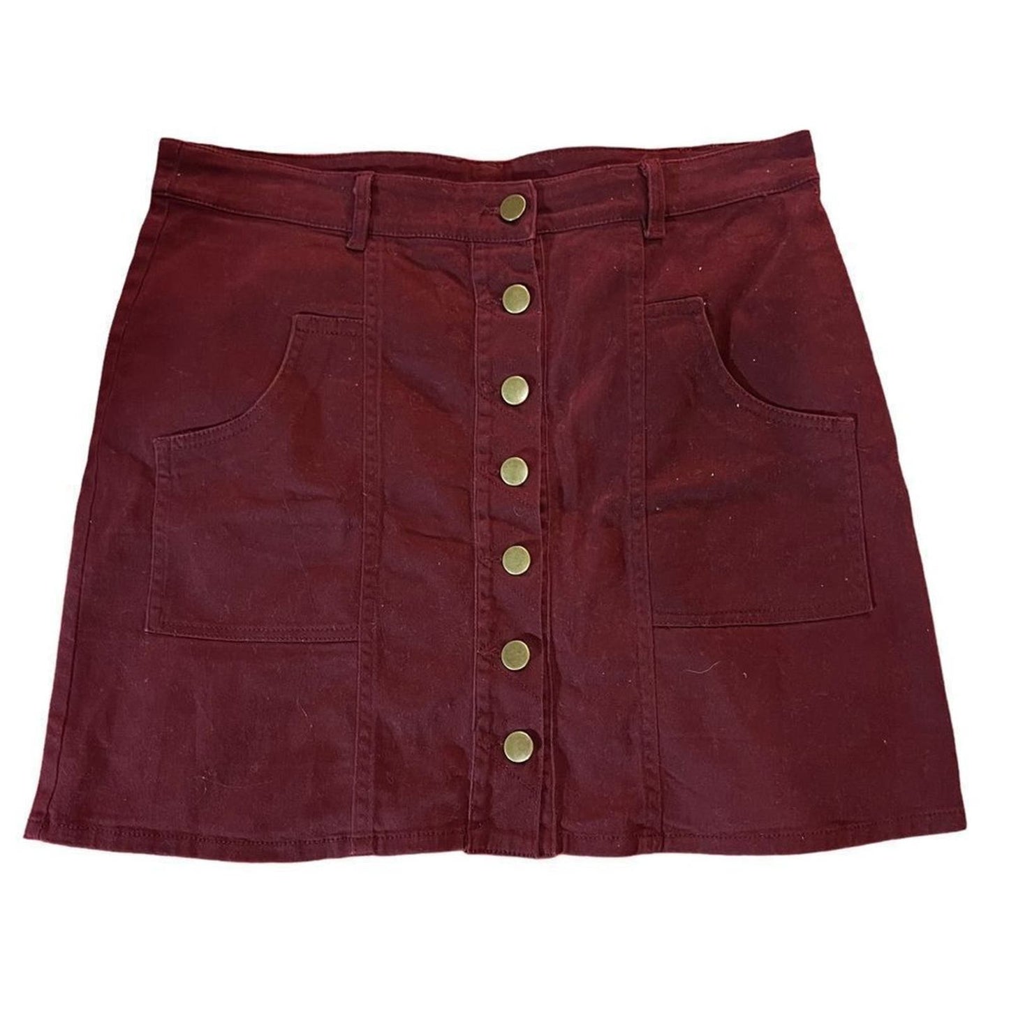 Altar'd State Size Large Burgundy Button Down Skirt