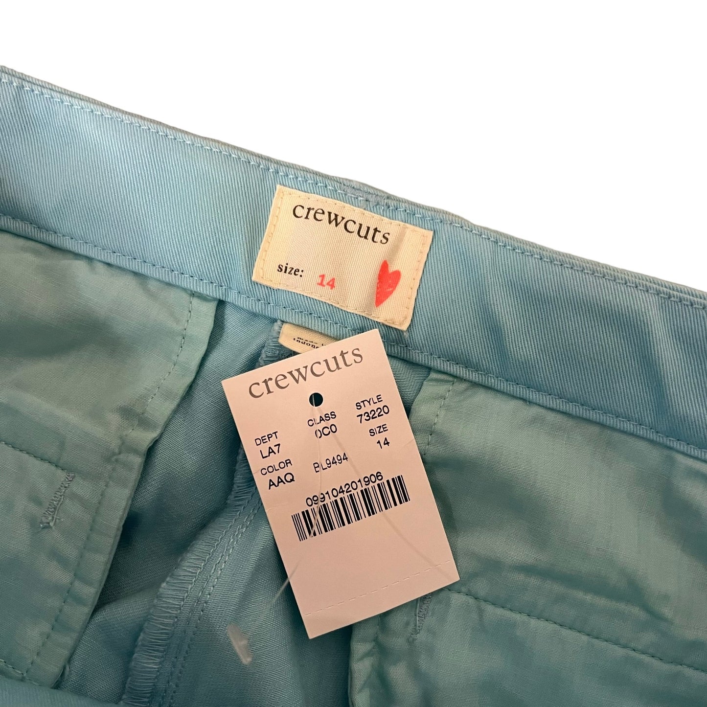 NWT Crewcuts Youth Sky/Light Blue Chino Pants Size 14