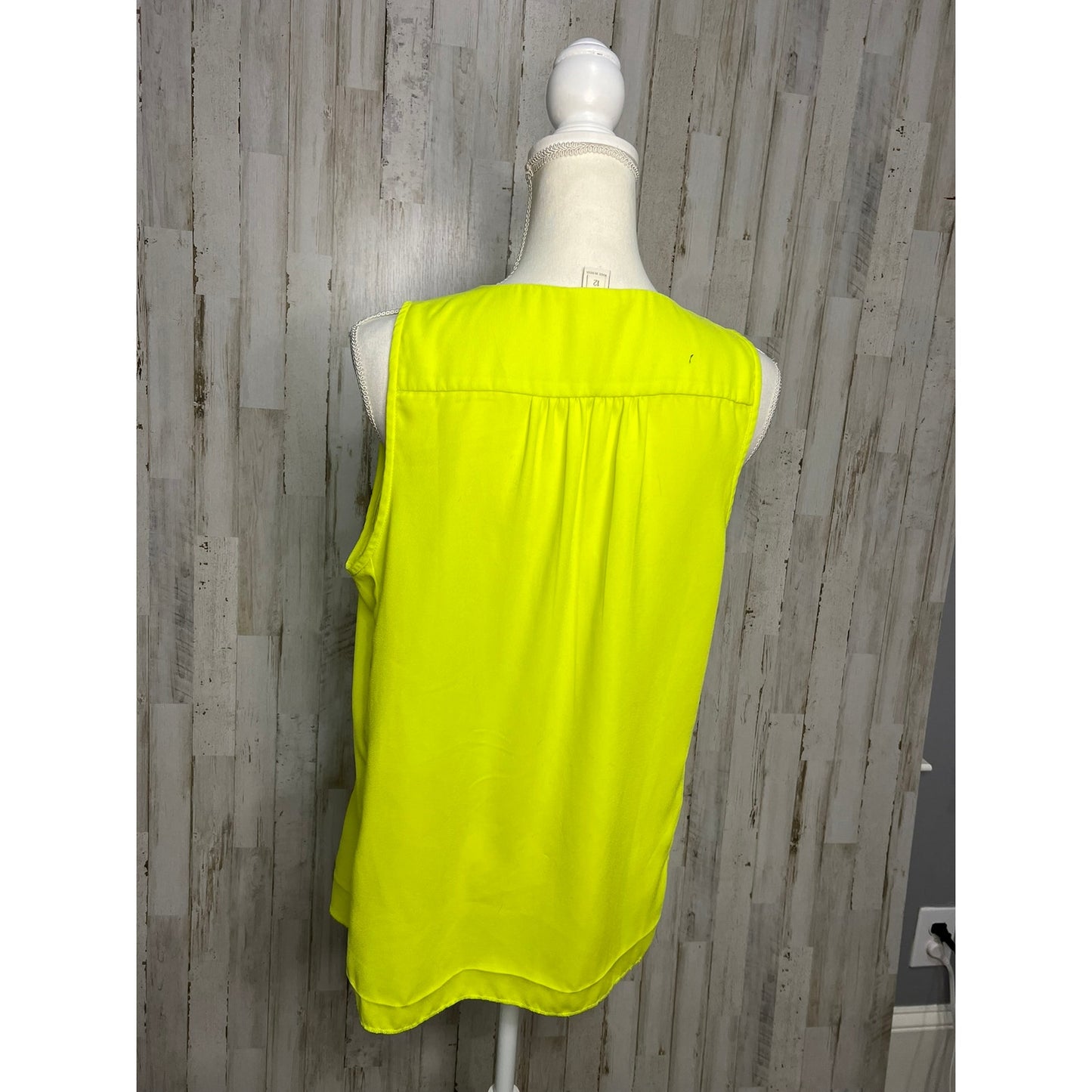 J.Crew Women's Sleeveless V-Neck Blouse Size 12 Neon Yellow Casual