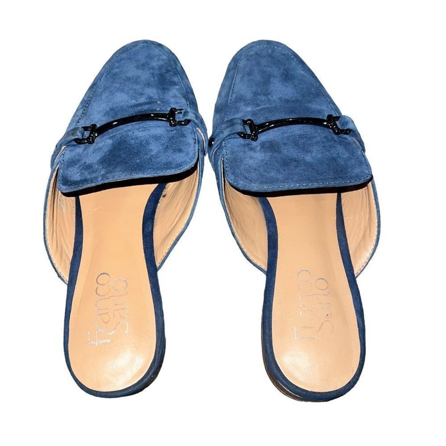 Franco Sarto Dolly Blue Suede Leather Slide Mule Shoe Women's 6.5M