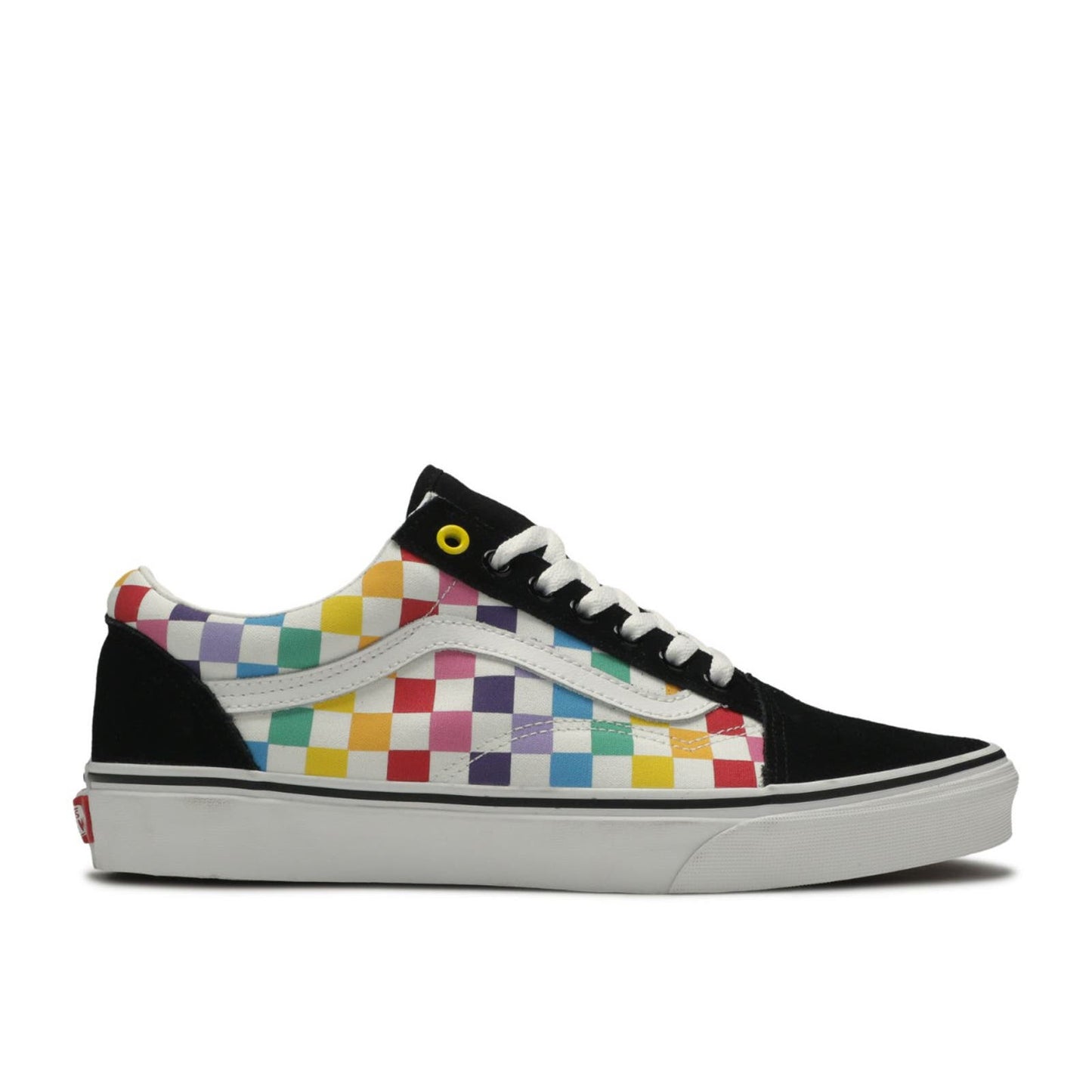 Vans Old Skool Rainbow Checkerboard Girl’s Missy 3 Sneakers Canvas Suede Low Top