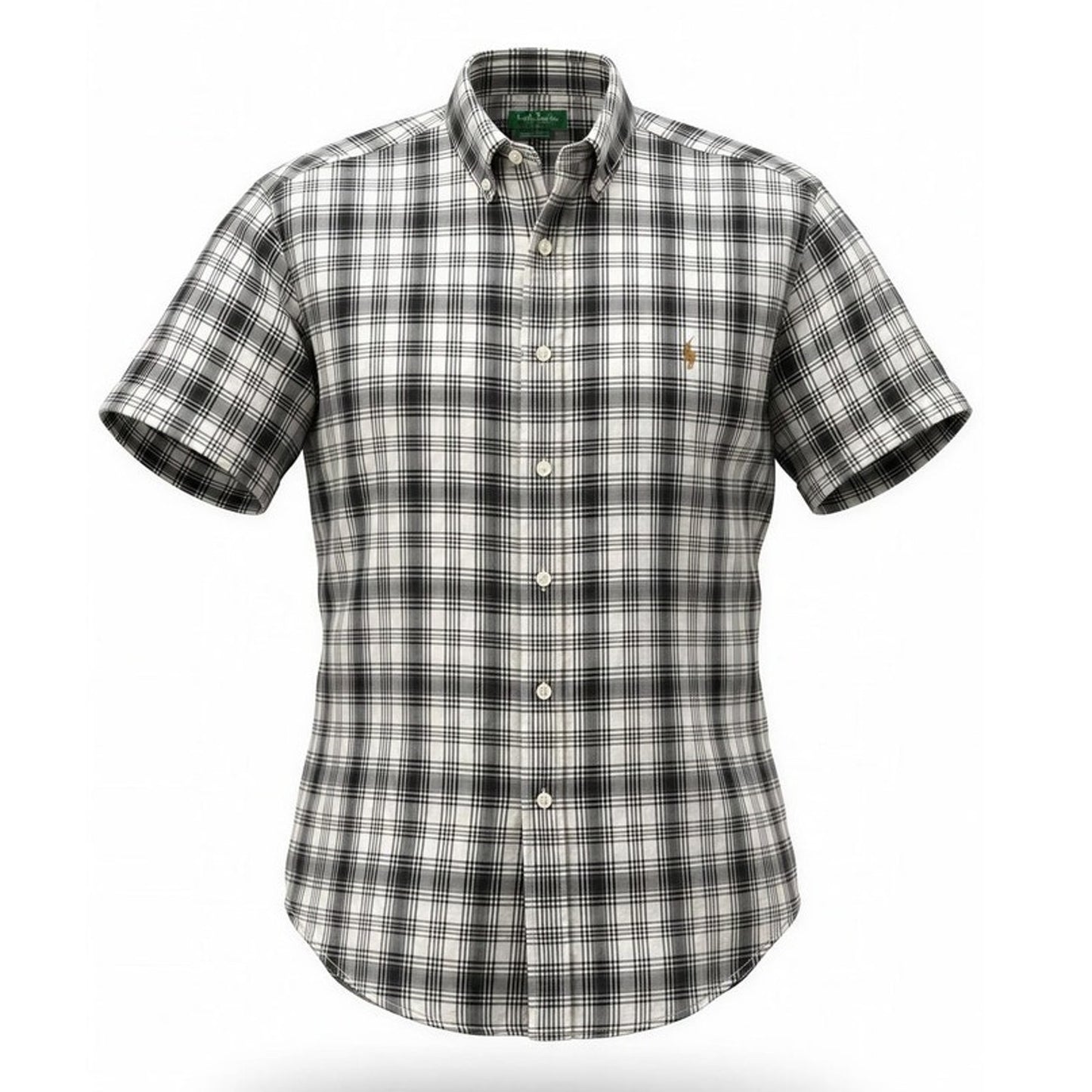 Lauren Ralph Lauren Shirt Mens Size Medium Black White Check Plaid Button Up