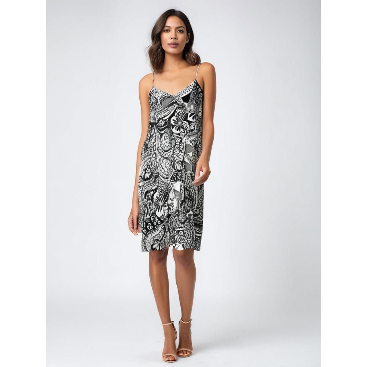 Ann Taylor Women's Size 4 Brown Paisley Sleeveless Knee-Length Dress