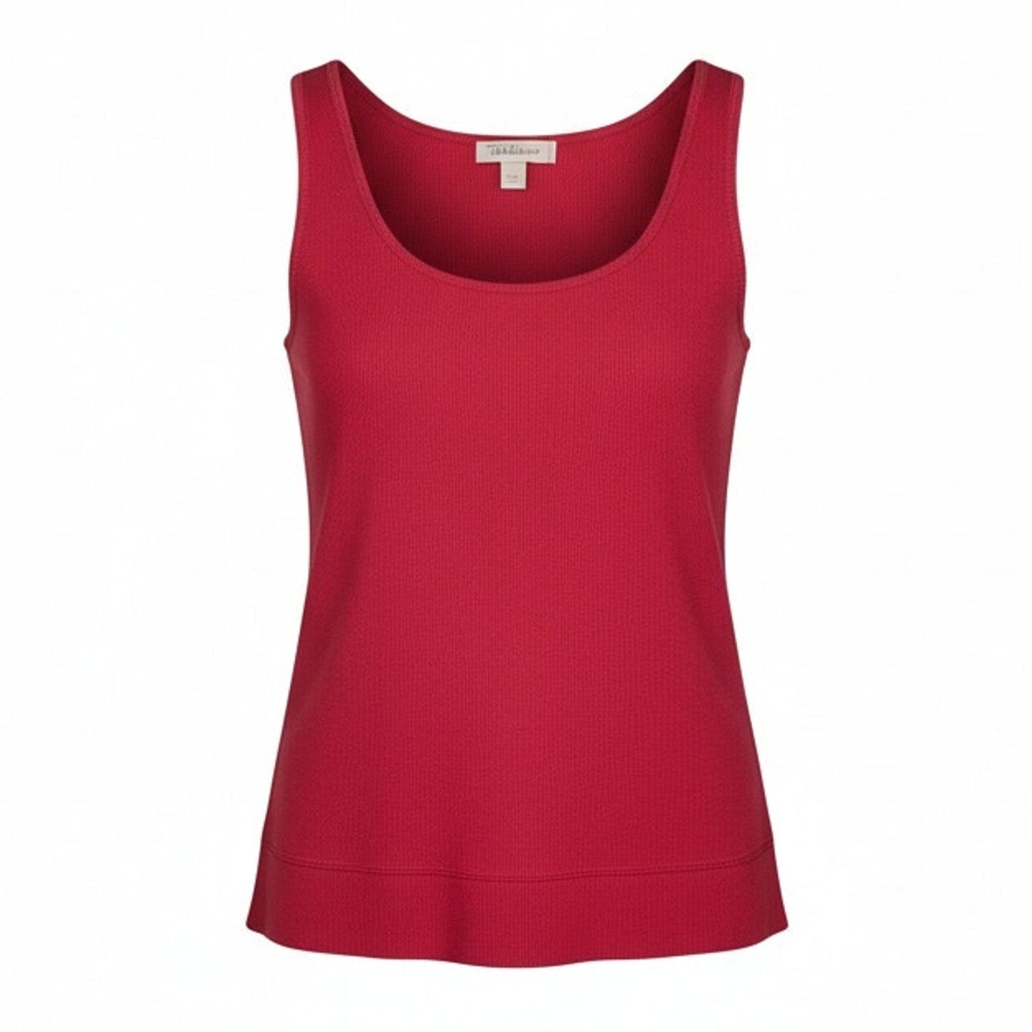 Talbots Tank Top Women's Size Large Red Sleeveless Scoop Neck Knit Shell