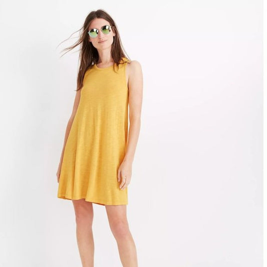 Madewell Women's XS Yellow Highpoint Tank Dress Knee Length Casual