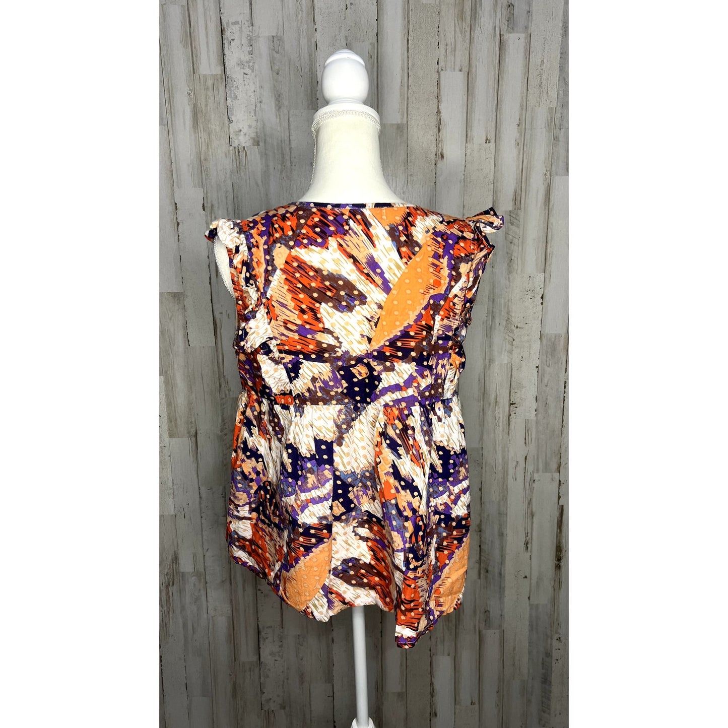 THML Women's Multicolor Geometric Print Sleeveless Blouse Size Medium