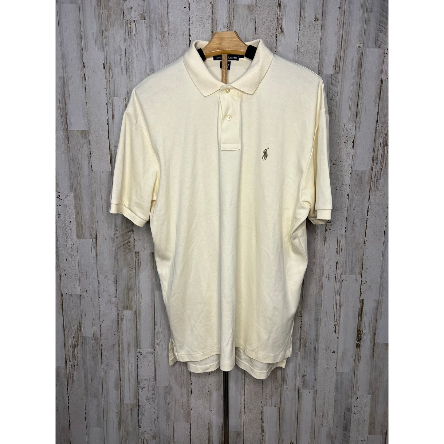 Polo Ralph Lauren Men's Ivory Polo Shirt Size Large Short Sleeve Casual