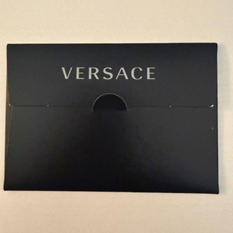 Versace Gift Envelope Card Holder Sleeve Black Silver Logo 3 x 4.5 in