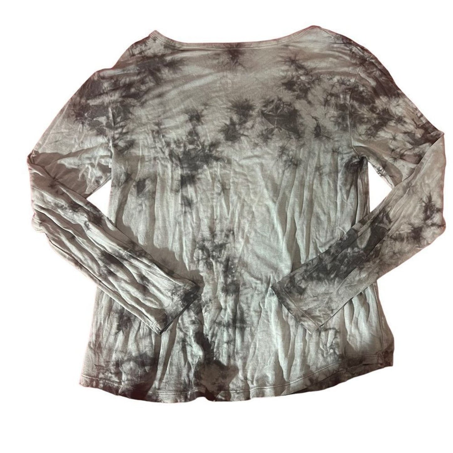 American Eagle Gray Soft & Sexy Black Tie Dye Long Sleeve Top Size Medium