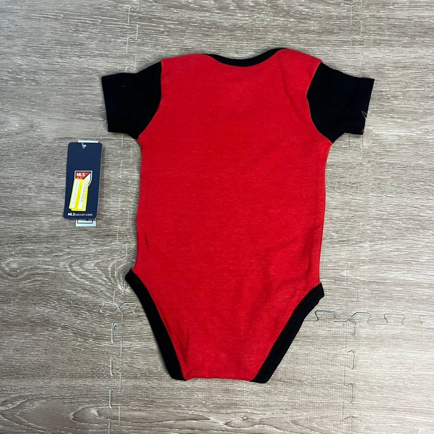 NWT D.C. United Newborn & Infant 3-6 Months 3-Pack Bodysuit Set Black/Red/Gray