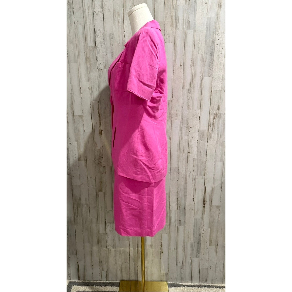 Jones New York Skirt Suit Set Womens Petite 8P Pink Blazer Pencil Skirt