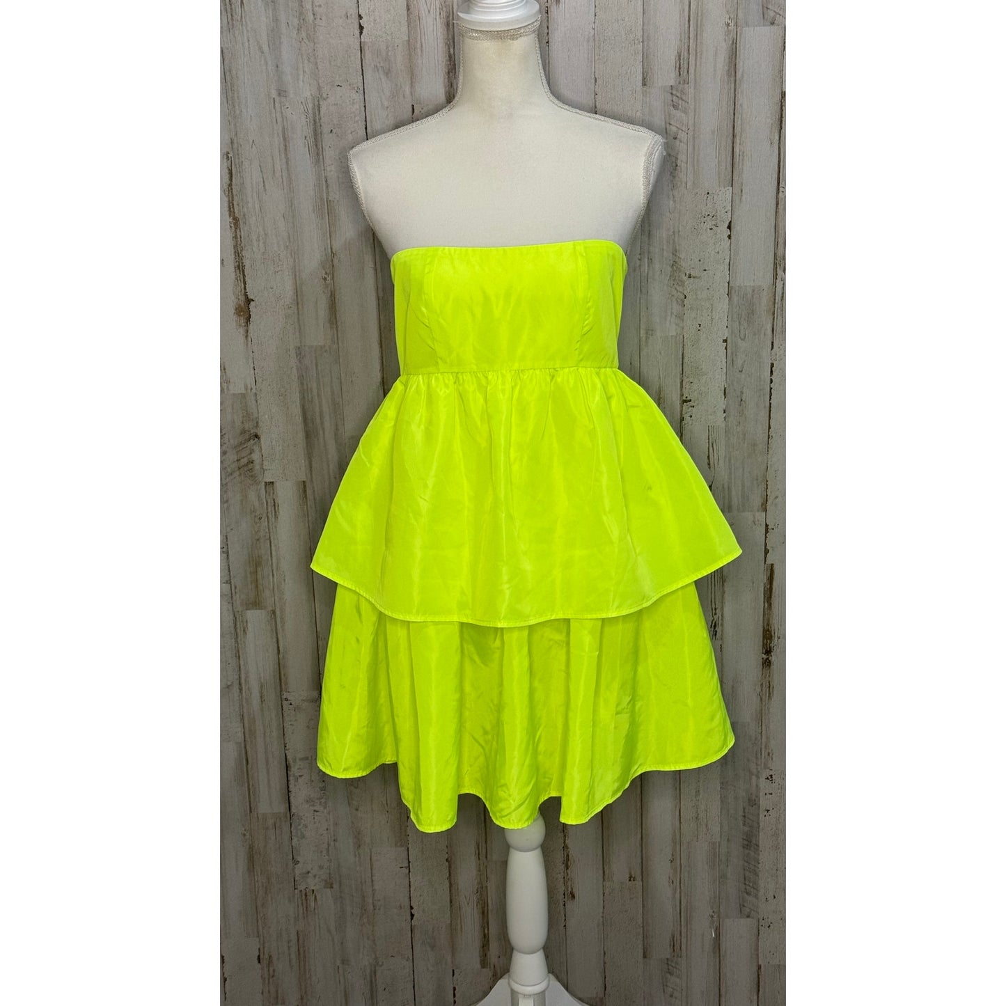 Crosby by Mollie Burch Dabney Dress Small Yellow Strapless Party Cocktail