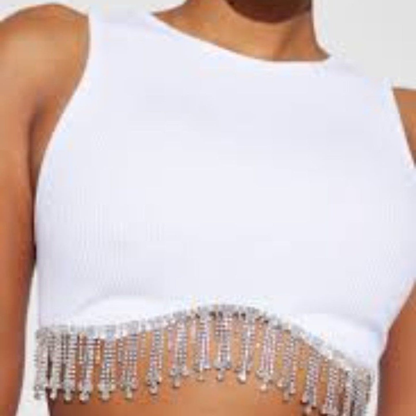 NWT Sincerely Jules Embellished Sleeveless Crop Top Size Large