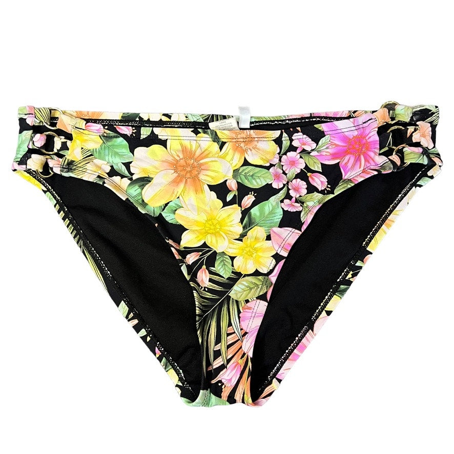 Gibson Latimer Women's Medium Floral Print Halter Bikini Set Swimwear