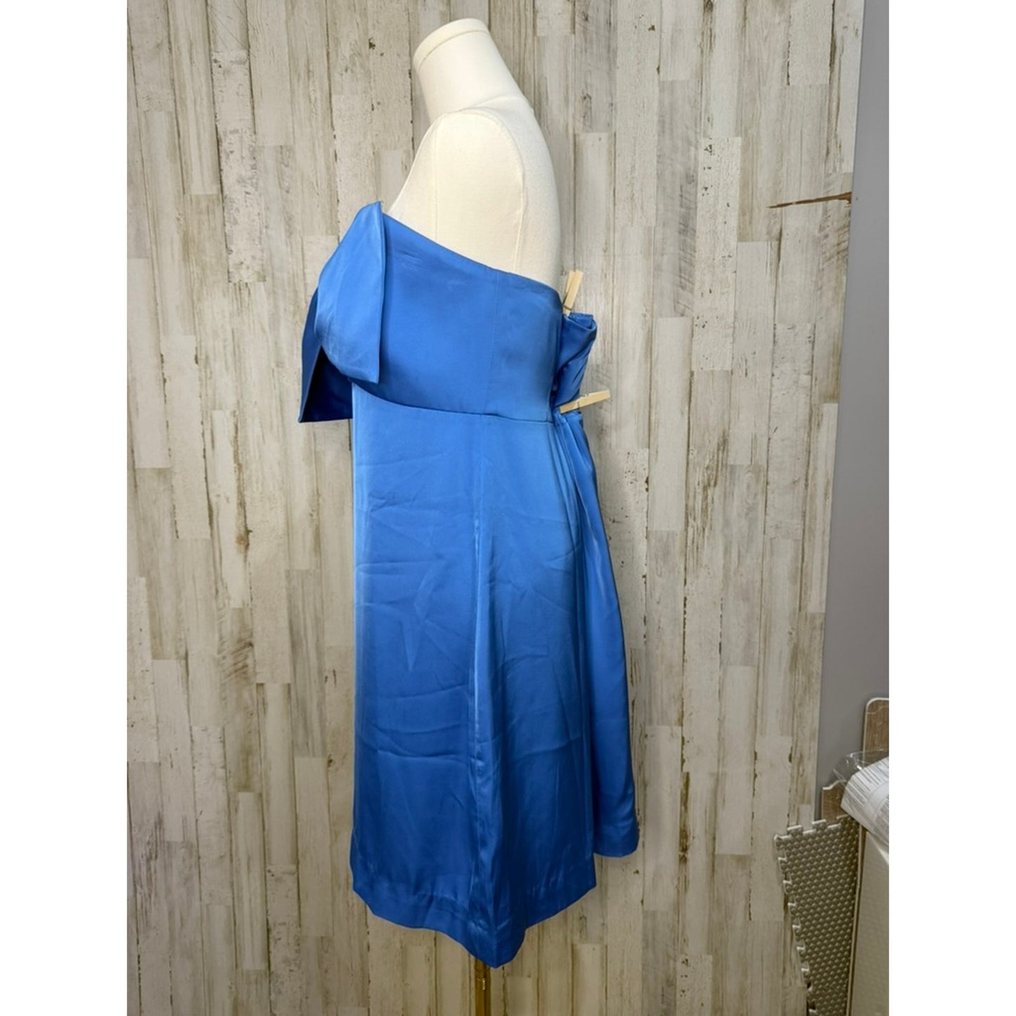 NWT Lilly Pulitzer Women's Carlynn Strapless Bow Satin Dress Blue Size 16