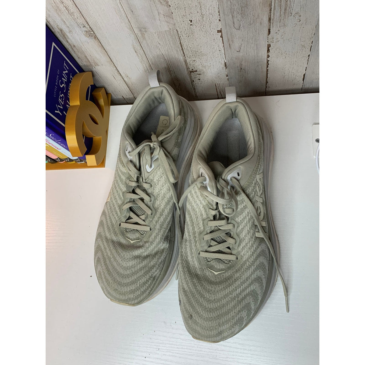 Hoka Gaviota 5 Running Shoes Size 11.5 Gray Sage Cushioned Athletic Sneakers