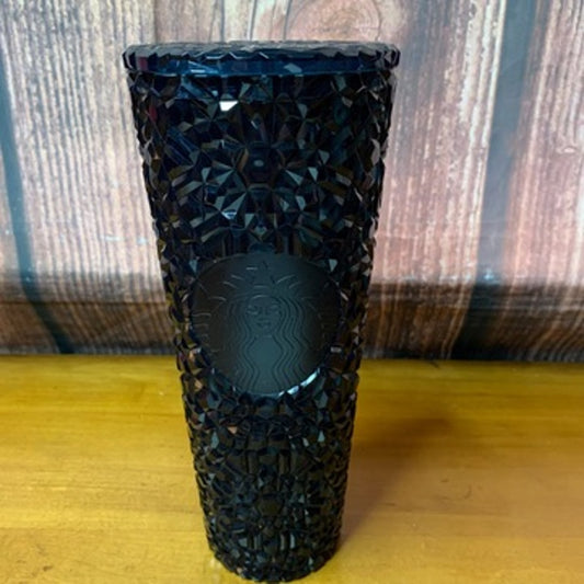 Starbucks Navy Gemstone Faceted Tumbler 24 oz Venti w/ Lid NO STRAW