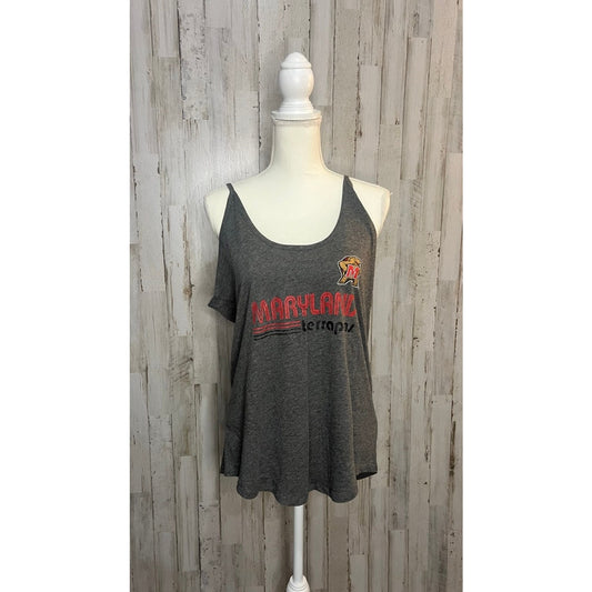 NWT Maryland Terrapins Women's Large Gray Sleeveless Tank Top Casual Summer