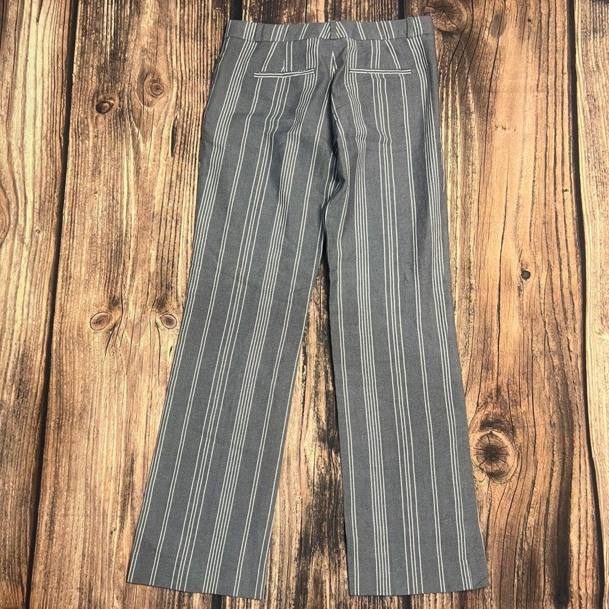 Banana Republic Women's Straight-Leg Striped Pants Gray Size 4 Casual