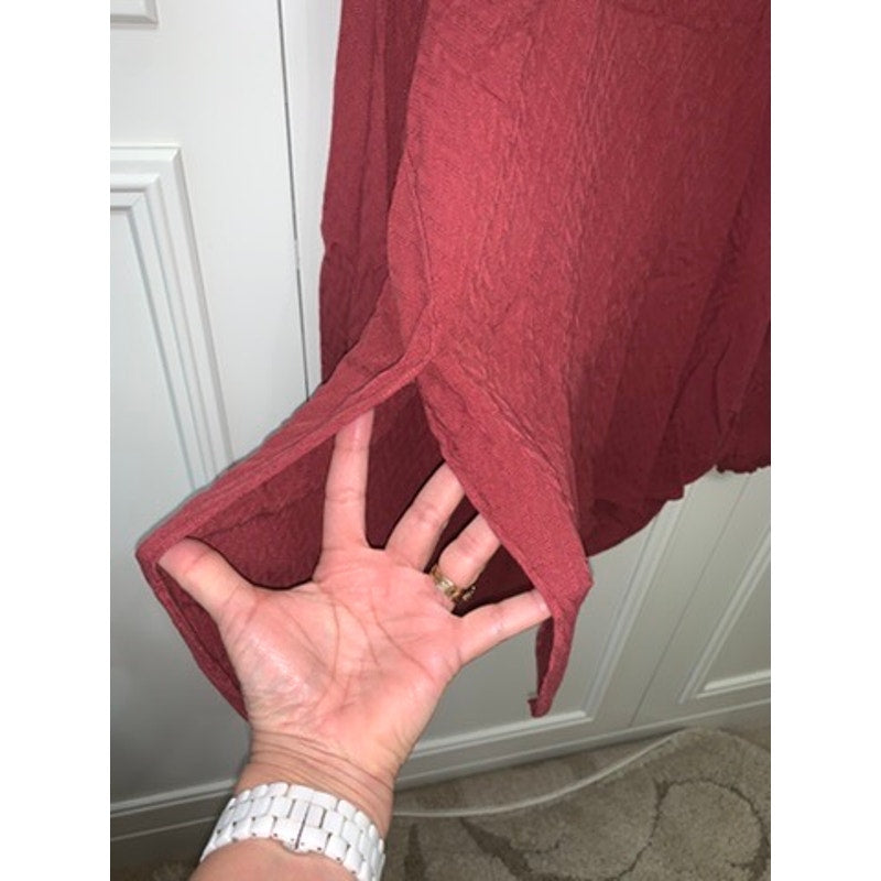 Ariat Women's Long Sleeve Blouse Red Size Large Round Neck