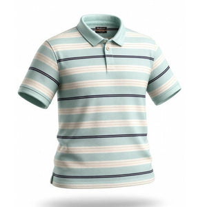 Ben Hogan Golf Polo Shirt Men's XL Light Blue Striped Short Sleeve
