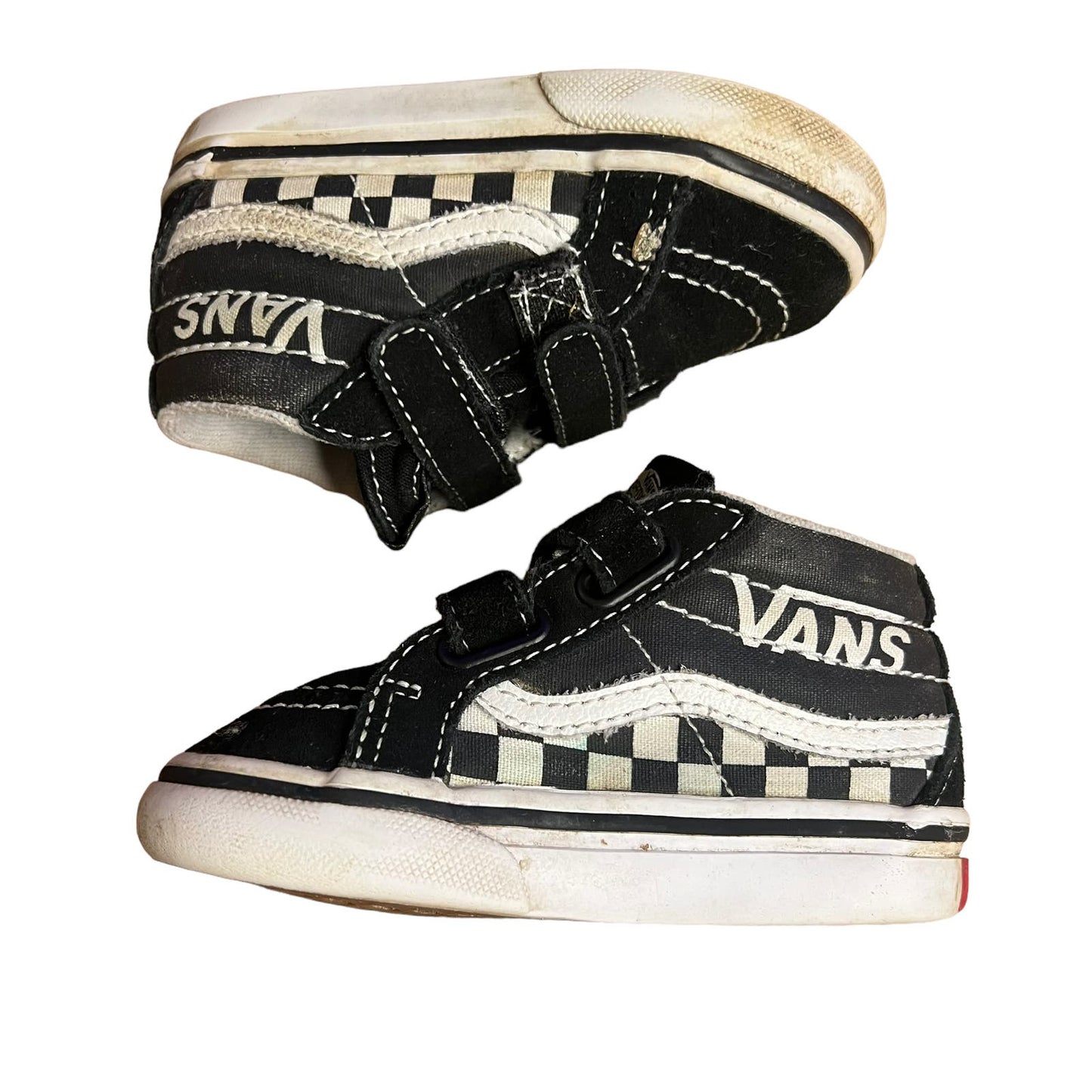 Vans Sk8-Mid Reissue V Kids Mid Top Black/White Checkerboard Toddler Size 6.0