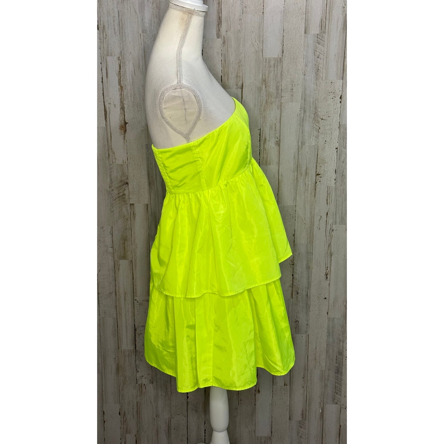 Crosby by Mollie Burch Dabney Dress Small Yellow Strapless Party Cocktail