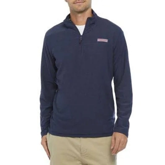 Vineyard Vines Men's Medium Edgartown Shep Shirt Navy Blue Pullover Quarter Zip