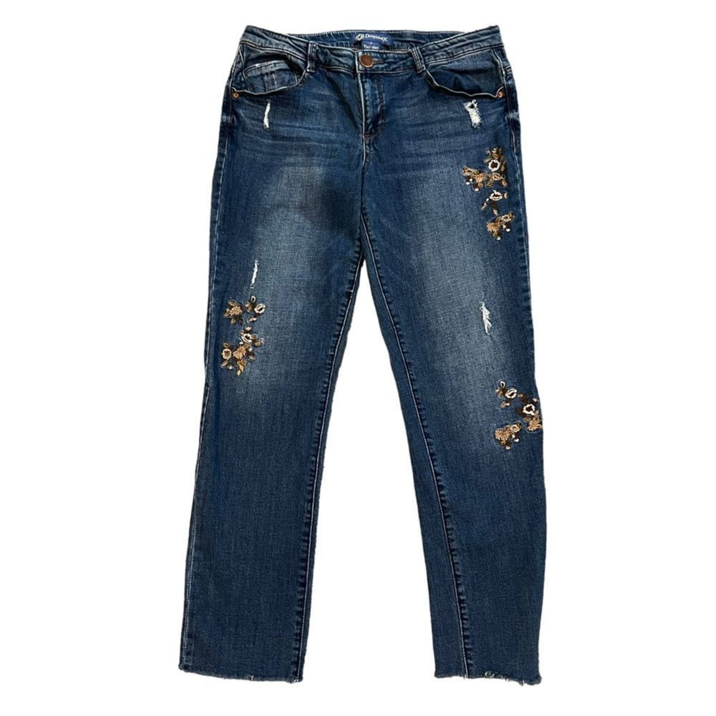 "Ab"solution® Roll Cuff Embroidered Plus Girlfriend Jean "Flex"-Ellent