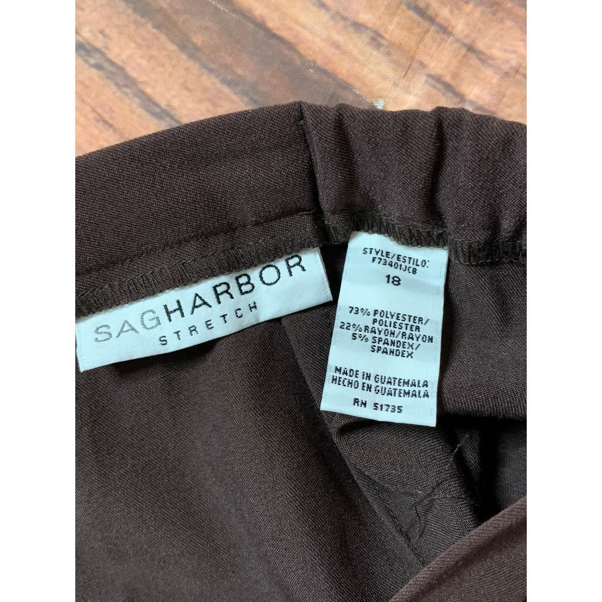 NWT Sag Harbor Skirt Womens Size 18 Brown Java Stretch Pencil Midi Pull-On