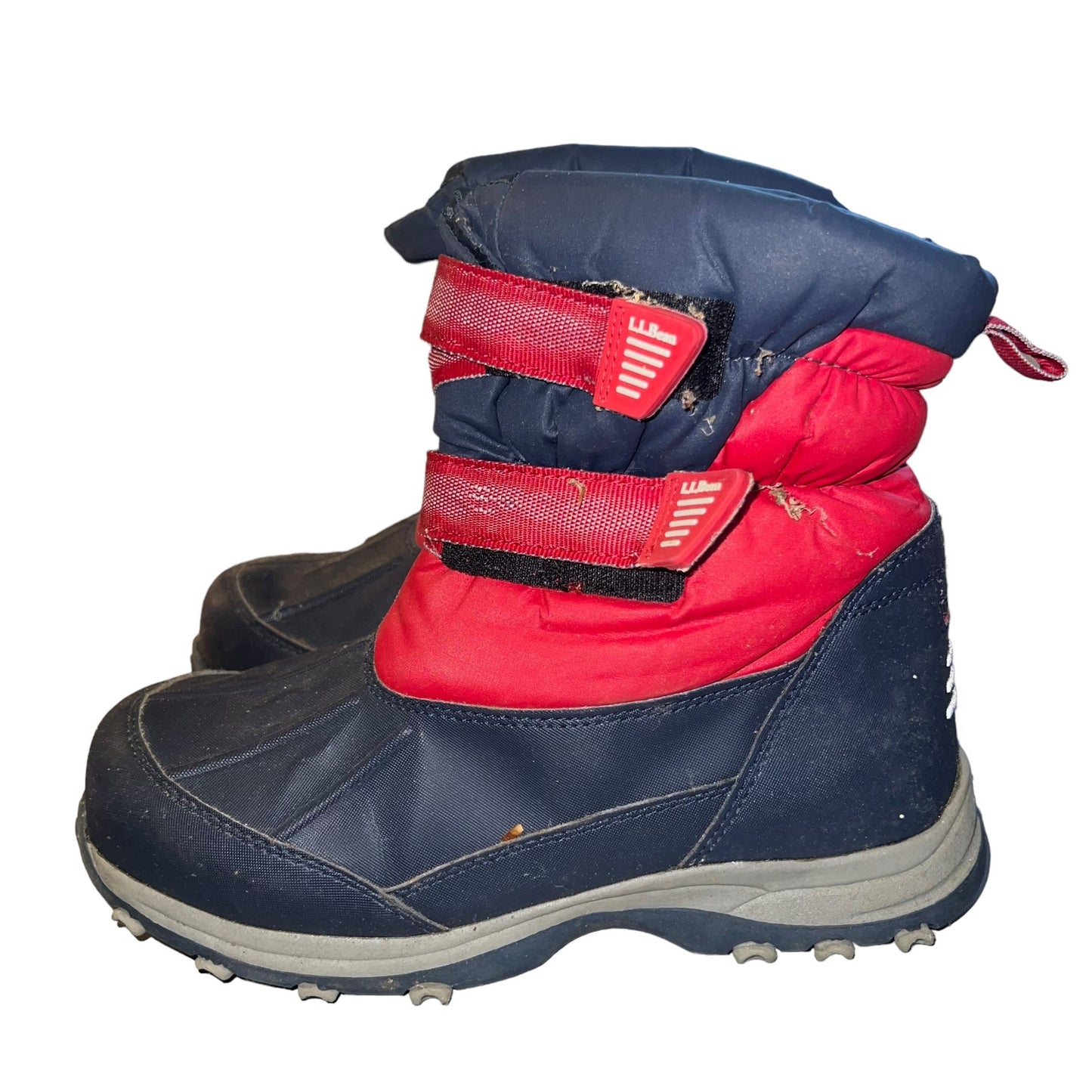 L.L.Bean Kids Size 6 Red/Navy Snow Tread Non-Slip Waterproof Winter Boots