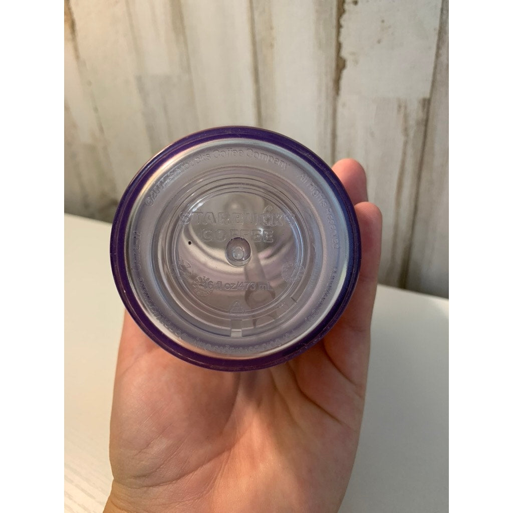 Starbucks Red Metallic Foil Tumbler 16 oz w/ Lid & Straw