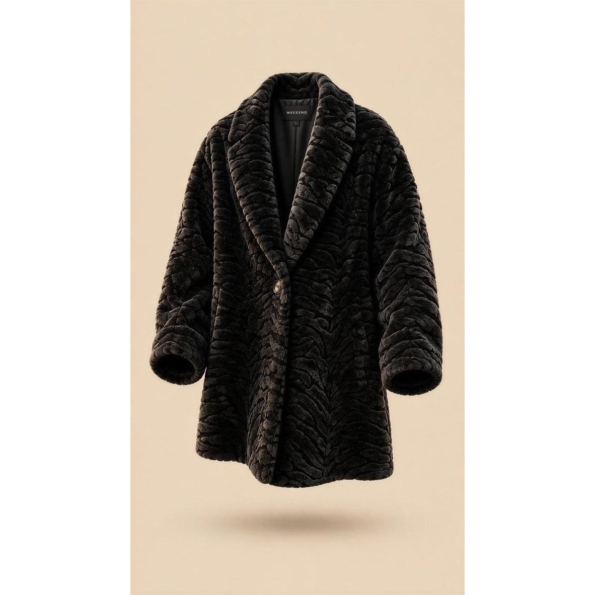 Mia Moda Coat Womens Size S Brown Textured Long Lined
