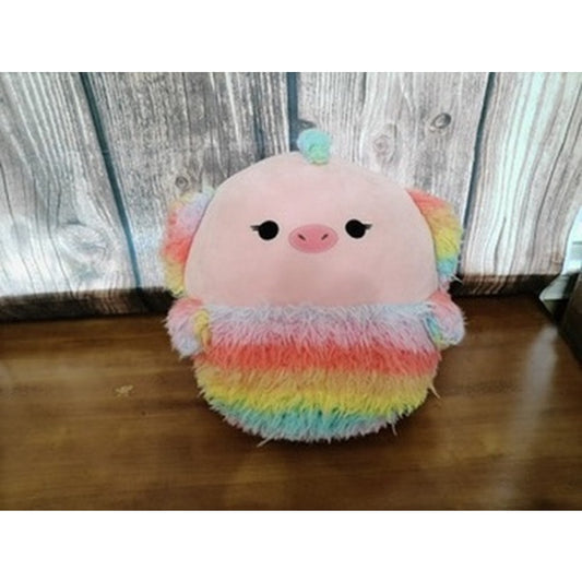 Squishmallows Ostrich Plush Rainbow Fluffy Pastel Pink 16"