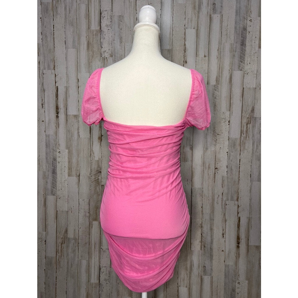 NWT Princess Polly Women's Size 8 Pink Charvi Ruched Mini Dress Party Dress