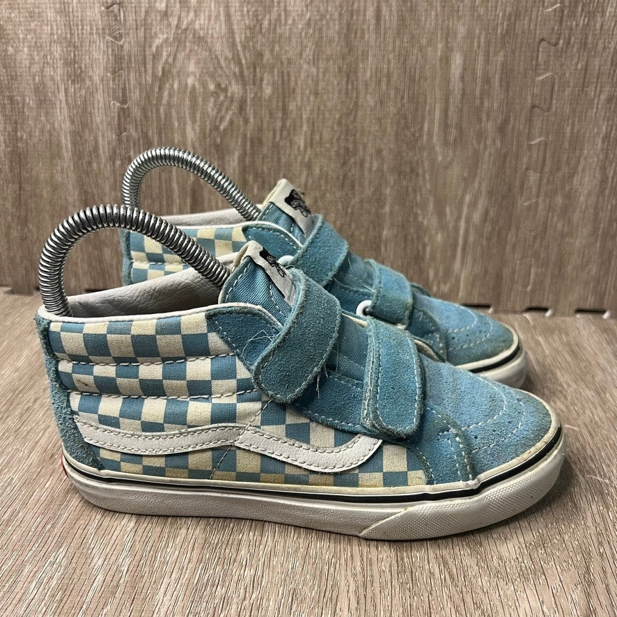 Vans Kids Sk8-Mid Reissue V Blue Checkerboard Sneakers Size 2