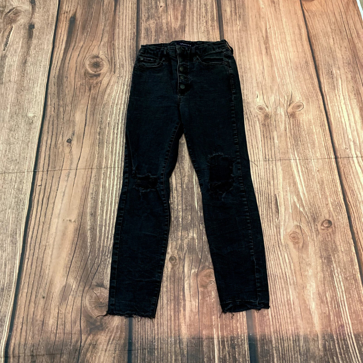 Aeropostale Jeans Womens Size 6 Black Super High Rise Curvy